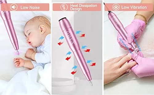 OVX Portable Electric Nail Drill File Machine with Acrylic Nail Kit Set | 116 Piece Pink Nail Care Tool thumbnail 4