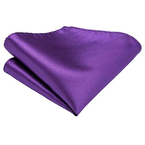 Dubulle Paisley Floral Ascot Set for Men with Pocket Square & Cufflinks, Solid Purple | Self-Tie Cravat thumbnail 7