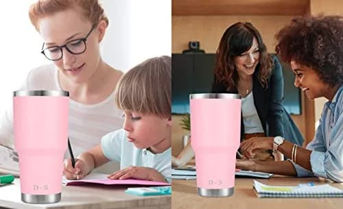 D·S Pink 30 oz Tumbler 890ml (30 fl oz) | Double Wall Vacuum Insulated Travel Coffee Mug thumbnail 6