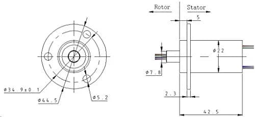 Taidacent Rotary Slip Ring 4 Wires 15A Gold Contact | Long-Lasting Electrical Collector thumbnail 3