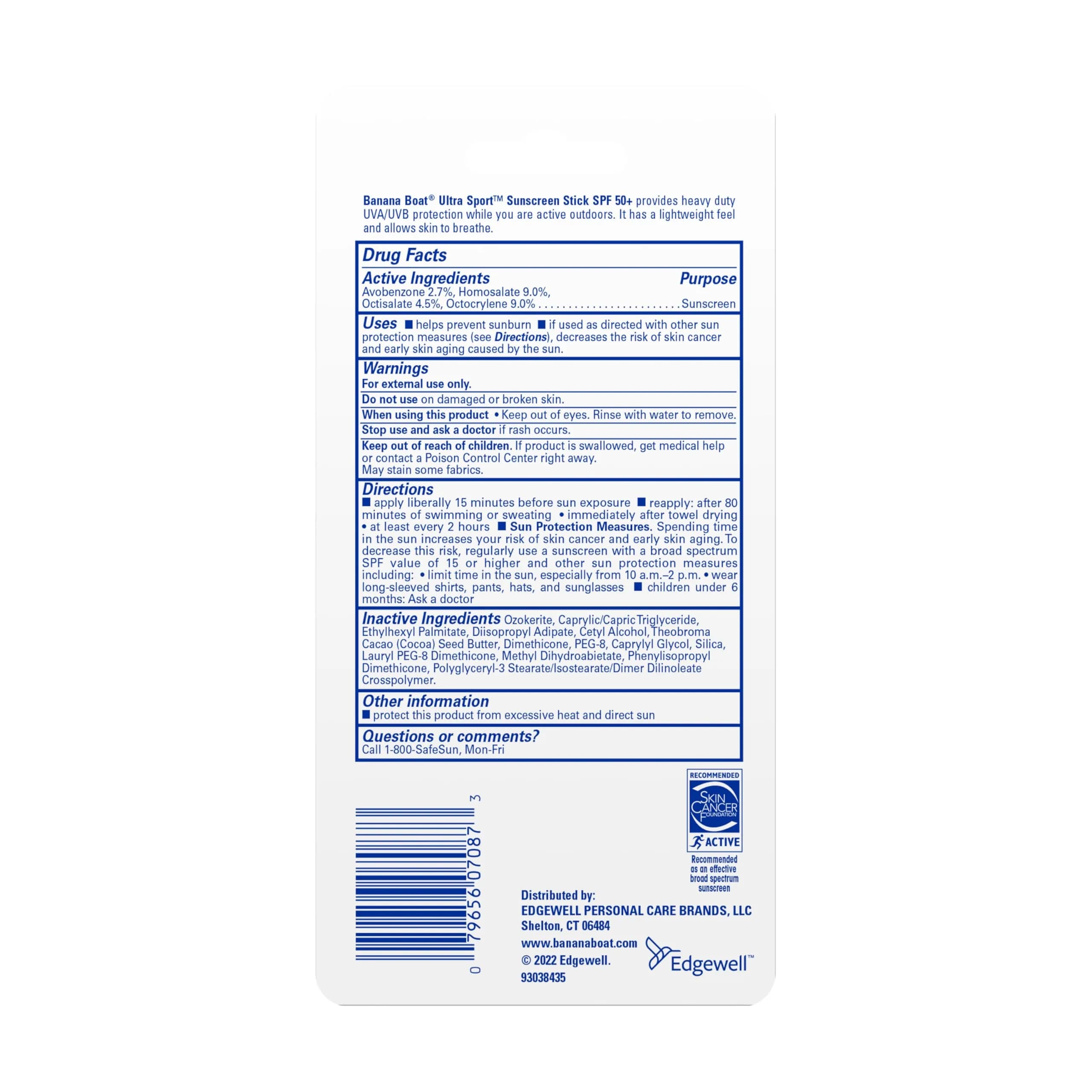 Banana Boat Sport Ultra Sunscreen Stick SPF 50 40g (1.5oz) | Sweat & Water Resistant Protection - view 9
