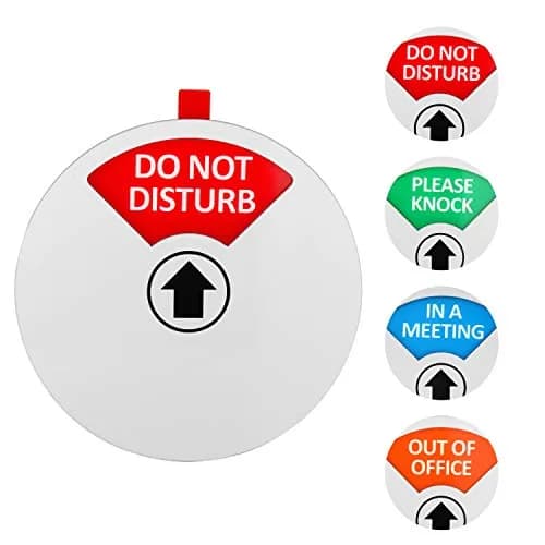 Kichwit Privacy Sign for Office Door, 5 Inch Silver | 4 Statuses: Do Not Disturb, Please Knock, In Meeting, Out of Office thumbnail 4