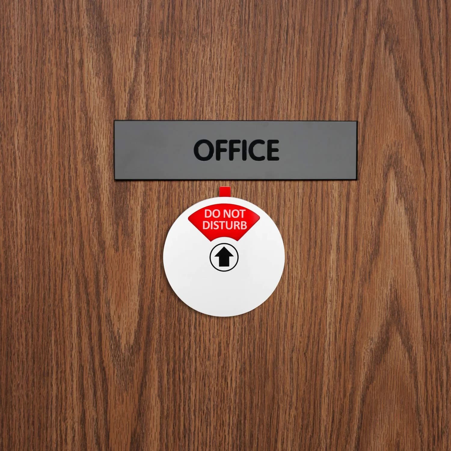 Kichwit Privacy Sign for Office Door, 5 Inch Silver | 4 Statuses: Do Not Disturb, Please Knock, In Meeting, Out of Office - view 6