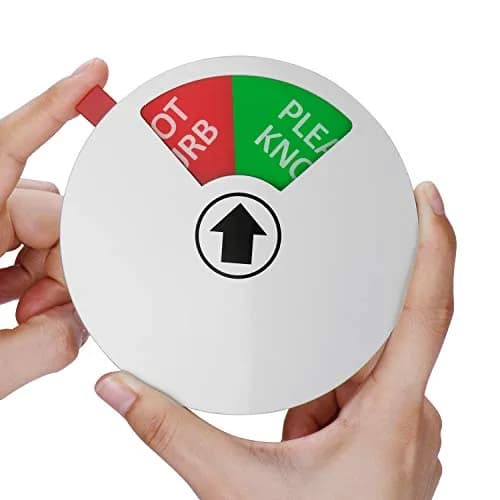 Kichwit Privacy Sign for Office Door, 5 Inch Silver | 4 Statuses: Do Not Disturb, Please Knock, In Meeting, Out of Office thumbnail 3