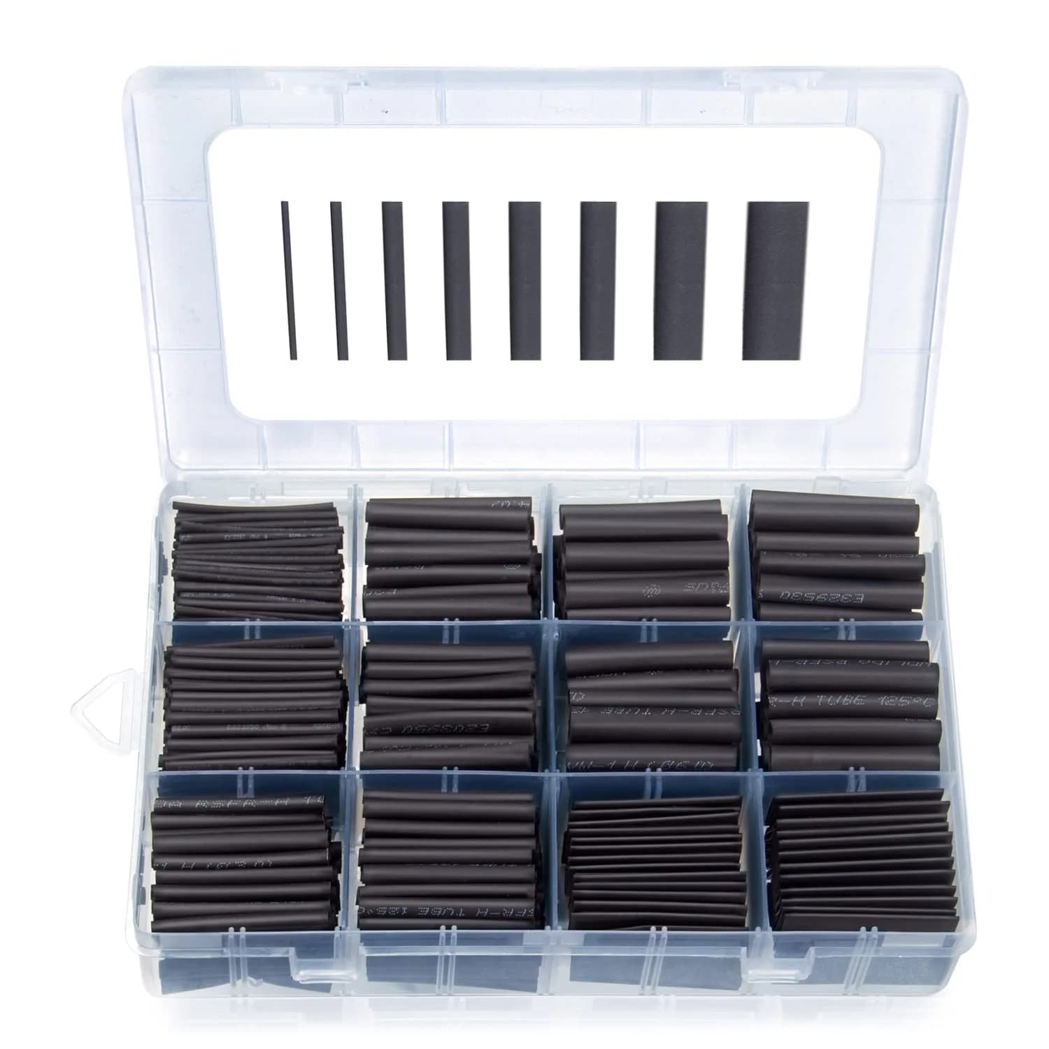 MILAPEAK Black 650 PCS Heat Shrink Tubing Kit 20.3 cm (8 in) | UL Approved Electrical Cable Sleeve Assortment - main product image