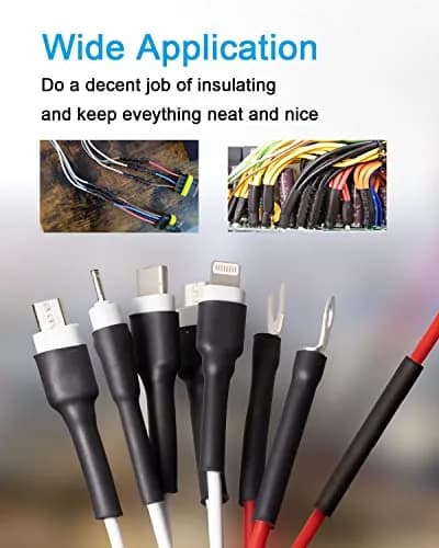 MILAPEAK Black 650 PCS Heat Shrink Tubing Kit 20.3 cm (8 in) | UL Approved Electrical Cable Sleeve Assortment thumbnail 5