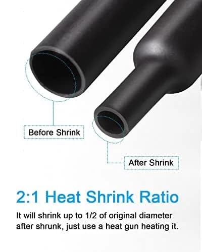MILAPEAK Black 650 PCS Heat Shrink Tubing Kit 20.3 cm (8 in) | UL Approved Electrical Cable Sleeve Assortment thumbnail 2