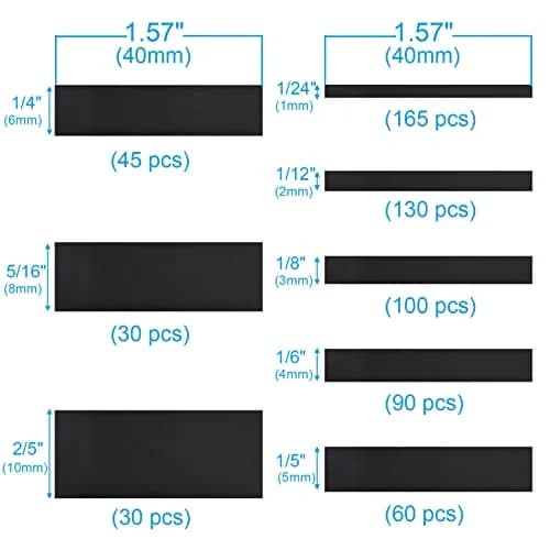 MILAPEAK Black 650 PCS Heat Shrink Tubing Kit 20.3 cm (8 in) | UL Approved Electrical Cable Sleeve Assortment thumbnail 3