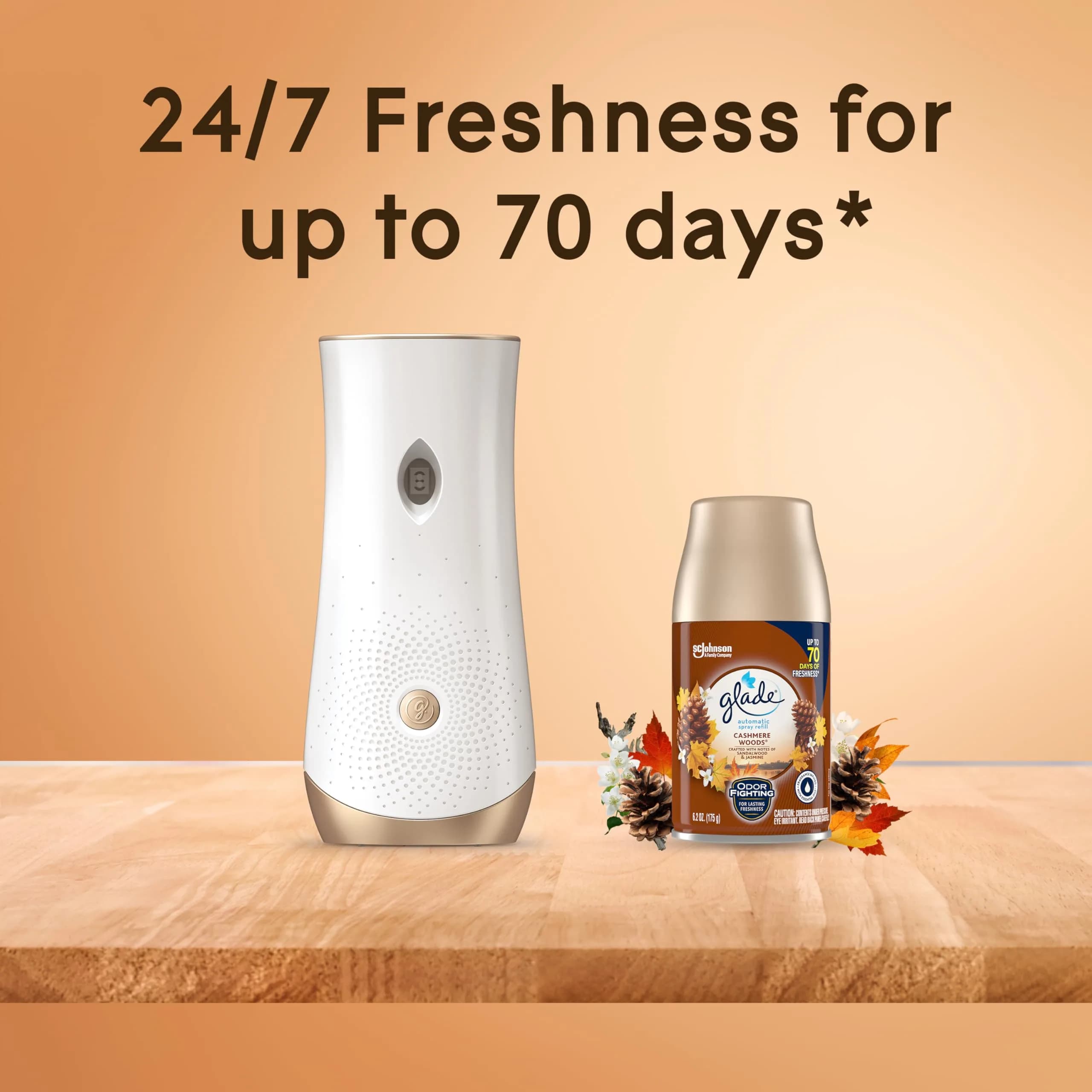 Glade Automatic Spray Refill Cashmere Woods 6.2 Oz (184ml) 3 Count | Timed Fragrance Release - view 6