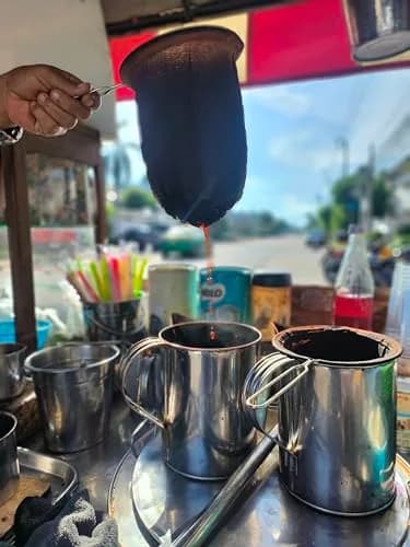 The Thika Large Reusable Thai Tea Filter 26.7 cm (10.5") | Authentic Thai Style Cloth Strainer with Metal Handle thumbnail 8