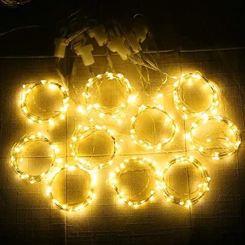 HOME LIGHTING Window Curtain String Lights, 300 LED, 8 Modes | USB Powered, Warm White, Indoor & Outdoor thumbnail 6