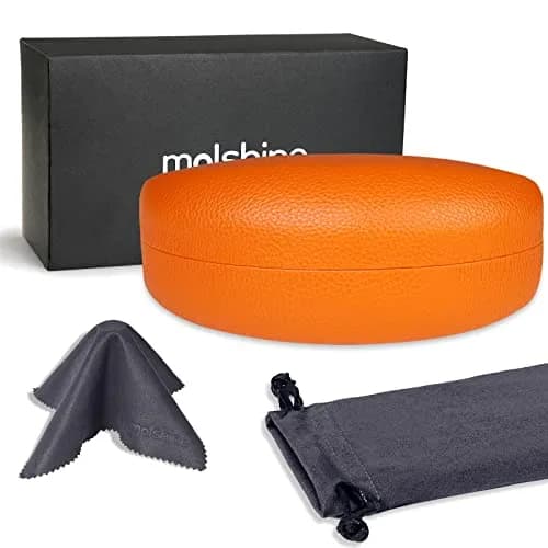 molshine Hard Shell Sunglasses Case, Classic Eyeglass Case for Men & Women, Orange | 16.5 cm (6.5") thumbnail 2