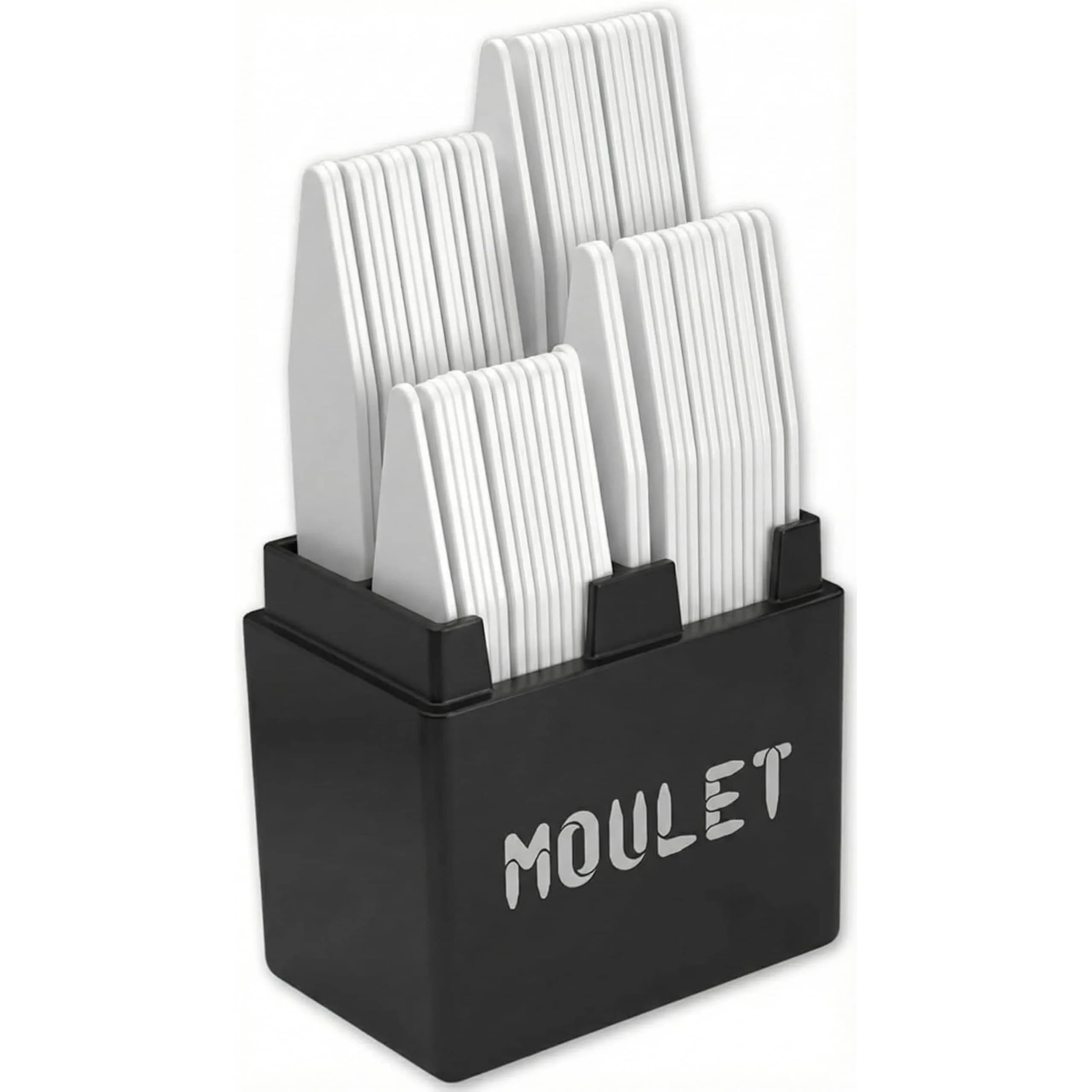 Moulet Plastic Collar Stays for Men's Dress Shirts – 56 Count, 4 Sizes | Keep Collars Sharp All Day