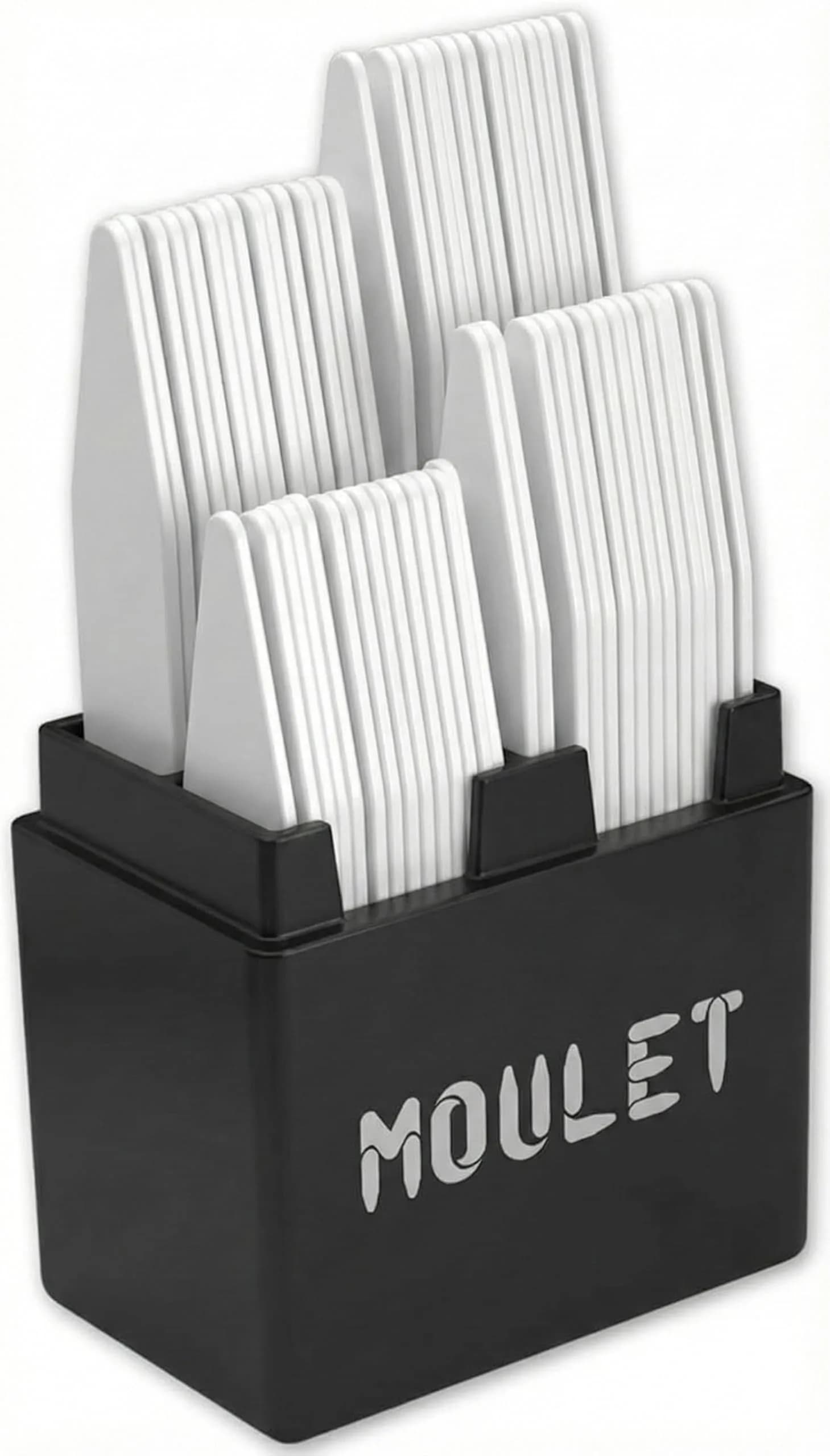 Moulet Plastic Collar Stays for Men's Dress Shirts – 56 Count, 4 Sizes | Keep Collars Sharp All Day