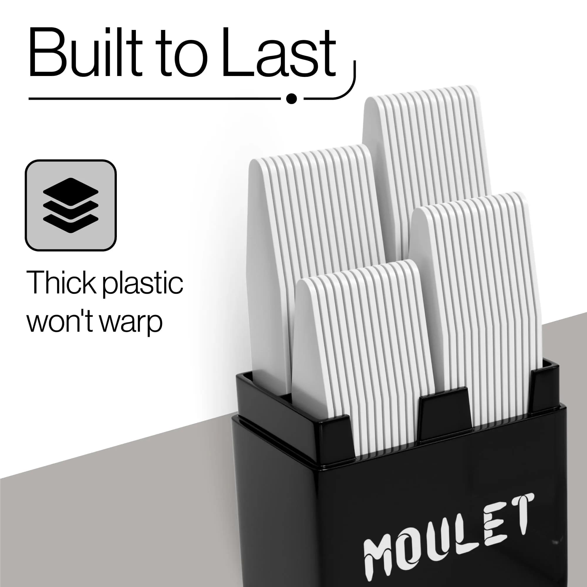 Moulet Plastic Collar Stays for Men's Dress Shirts – 56 Count, 4 Sizes | Keep Collars Sharp All Day - view 5