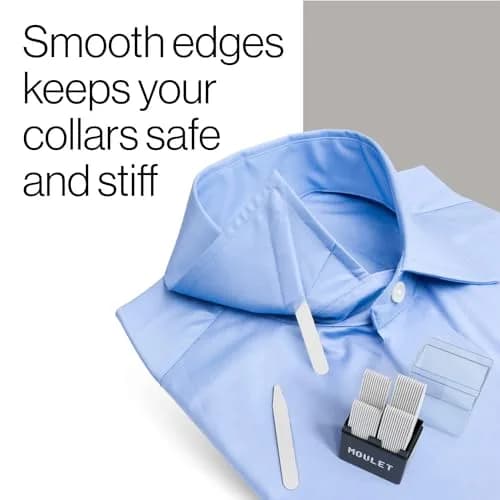 Moulet Plastic Collar Stays for Men's Dress Shirts – 56 Count, 4 Sizes | Keep Collars Sharp All Day thumbnail 3