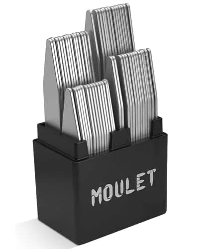 Moulet Metal Collar Stays for Men's Dress Shirts – 56 Premium Stainless Steel Inserts in 4 Sizes thumbnail 1