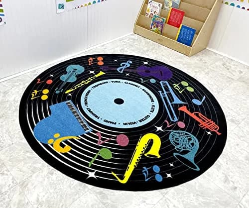 KIDCARPET.COM Musical Instruments Circle Time Rug | Round Classroom Carpet for Preschool Group Activity Reading, 6' (1.83m) Diameter thumbnail 2