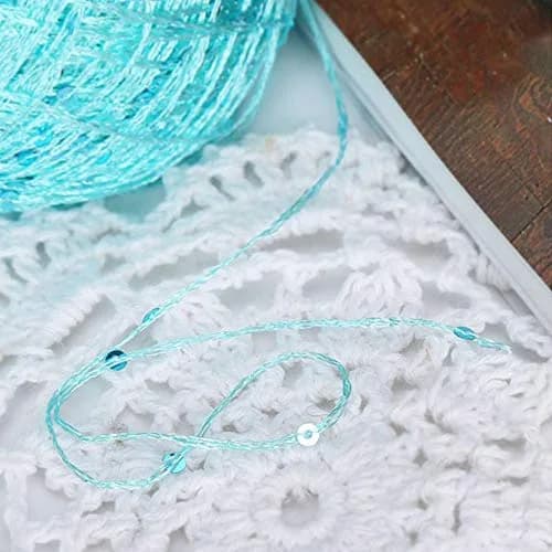CLISIL White Sliver Sequin & Sparkle Art Yarn 100g (3.5 oz) | Glitter Yarn for Crochet & Knitting thumbnail 2