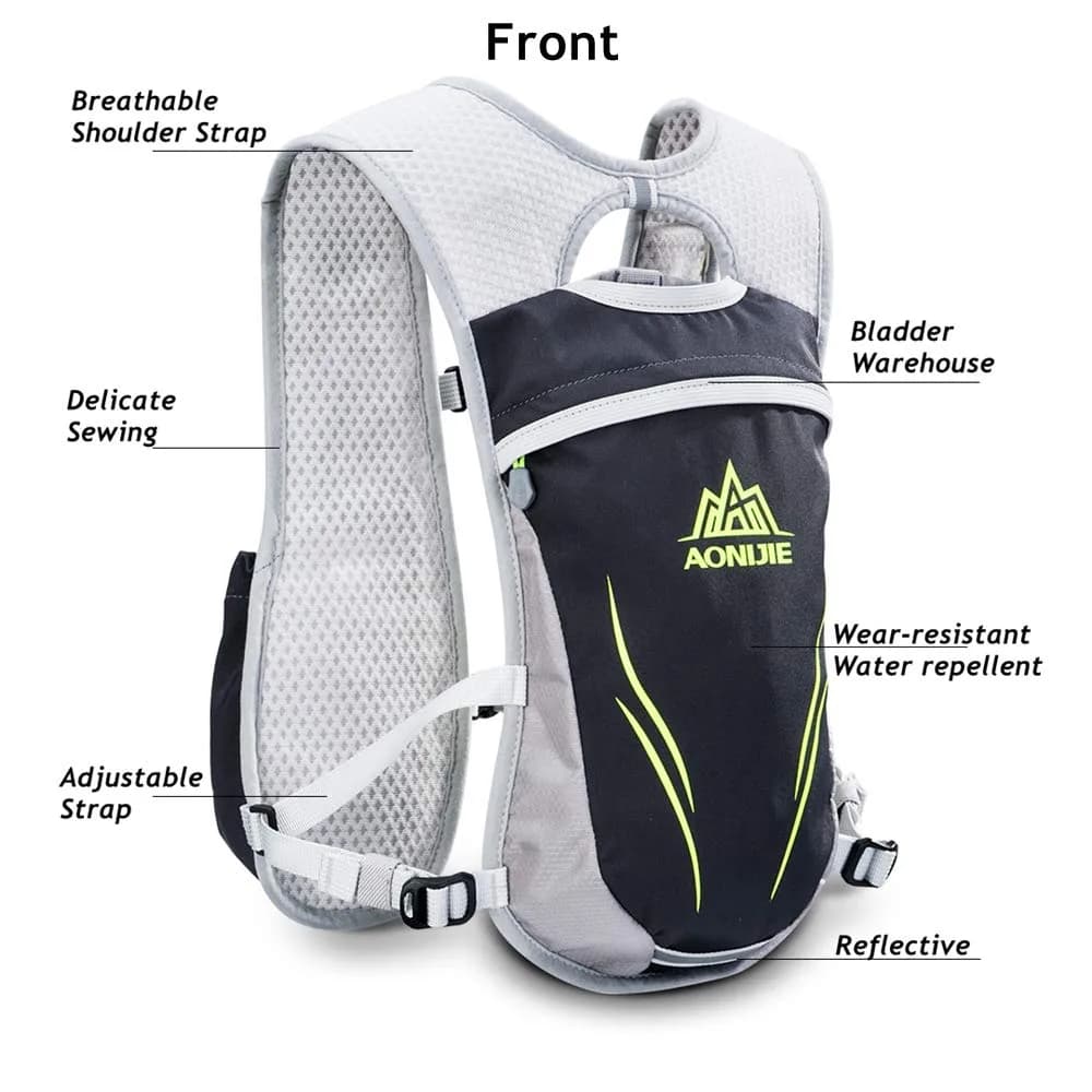 AONIJIE 5.5L Hydration Vest Pack Backpack | Lightweight Running Vest for Men & Women, Rose Red - view 2