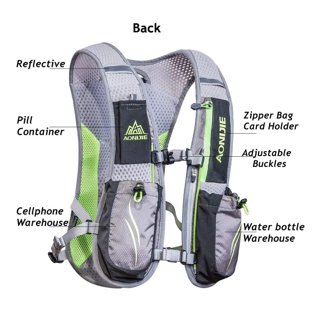 AONIJIE 5.5L Hydration Vest Pack Backpack | Lightweight Running Vest for Men & Women, Rose Red - view 3