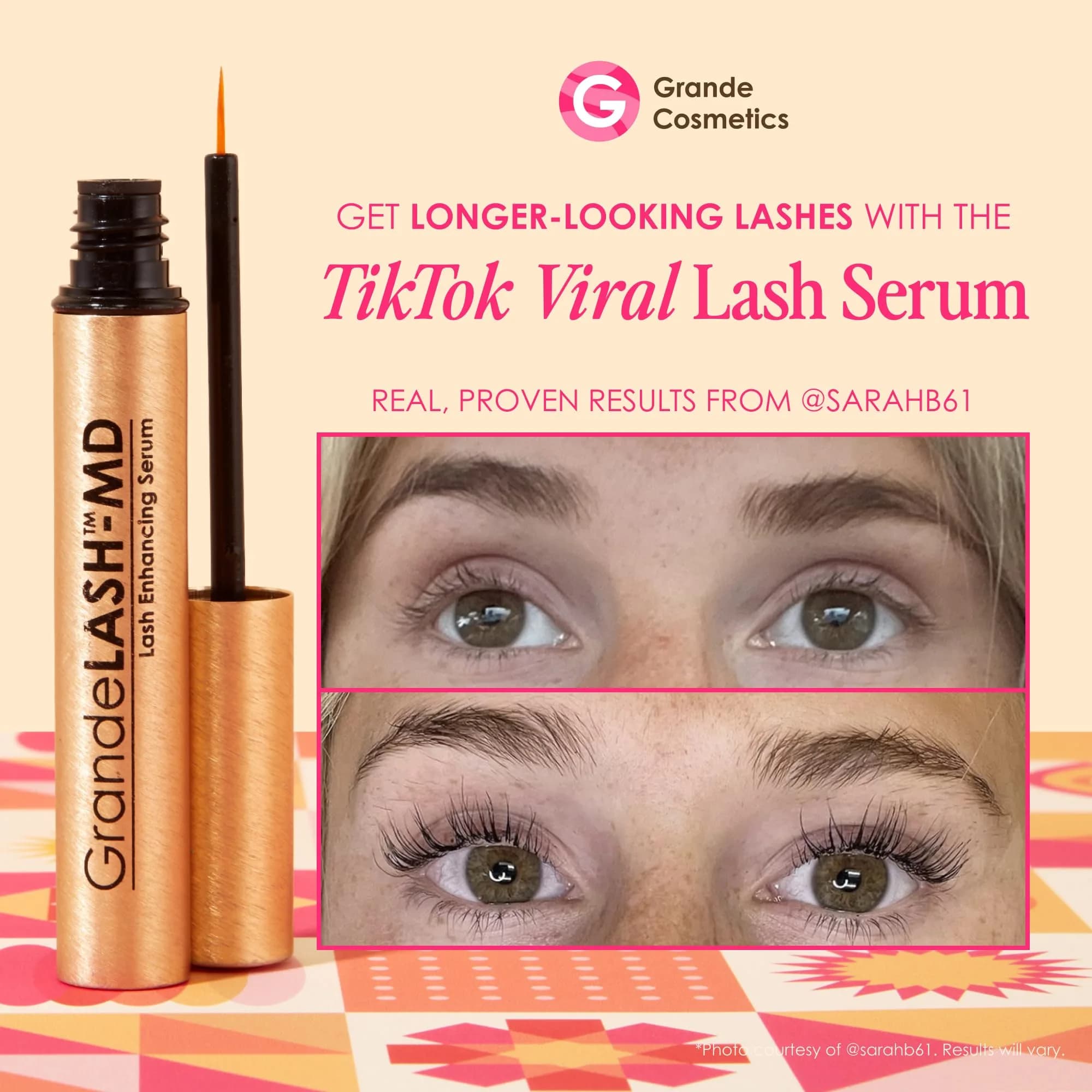 Grande Cosmetics GrandeLASH-MD Lash Enhancing Serum 4mL | Peptide & Vitamin Infused Formula | 6-Month Supply - view 2