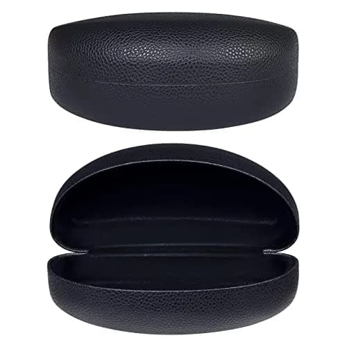 molshine Hard Shell Sunglasses Case Large Black | Classic PU Leather with Metal Frame & Flocking Lining thumbnail 1