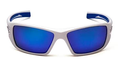 Pyramex Velar Safety Glasses, White-Blue Frame/Ice Blue Mirror Lens Medium | ANSI Z87.1 Certified Impact Resistant Eyewear thumbnail 2