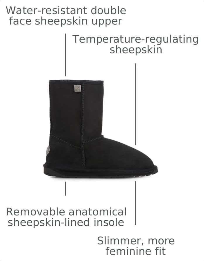 EMU Platinum Stinger Slim Lo Womens Boot, Black, US 9 | Water-Resistant Sheepskin Comfort thumbnail 3