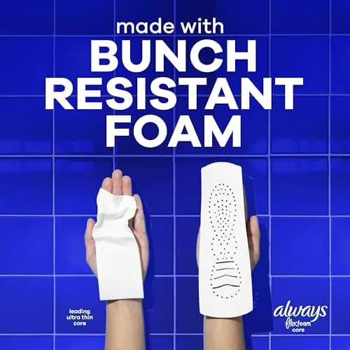Always Infinity FlexFoam Feminine Pads Size 5 Extra Heavy Overnight Unscented with Wings 30 Count | Dermatologist Tested thumbnail 6