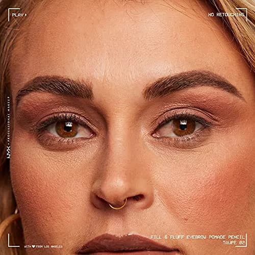 NYX PROFESSIONAL MAKEUP Fill & Fluff Eyebrow Pomade Pencil, Taupe | Matte Finish thumbnail 5