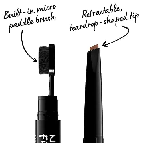 NYX PROFESSIONAL MAKEUP Fill & Fluff Eyebrow Pomade Pencil, Auburn | Dual-Ended Micro Paddle Brush & Teardrop Tip for Precise & Blended Brows thumbnail 3