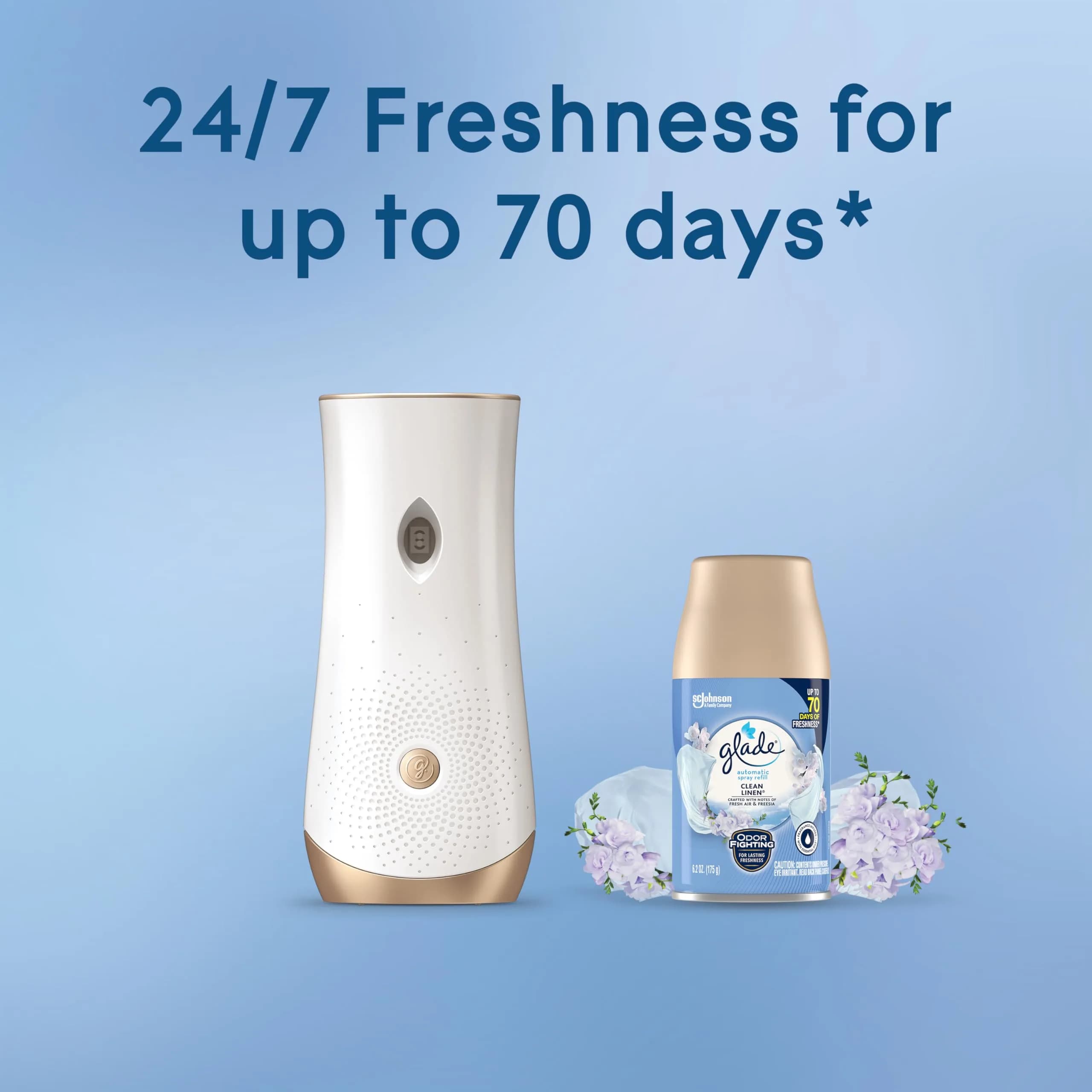 Glade Automatic Spray Air Freshener Refill Clean Linen Scent, 6.2 Oz (3 Count) | Timed Fragrance Release - view 6