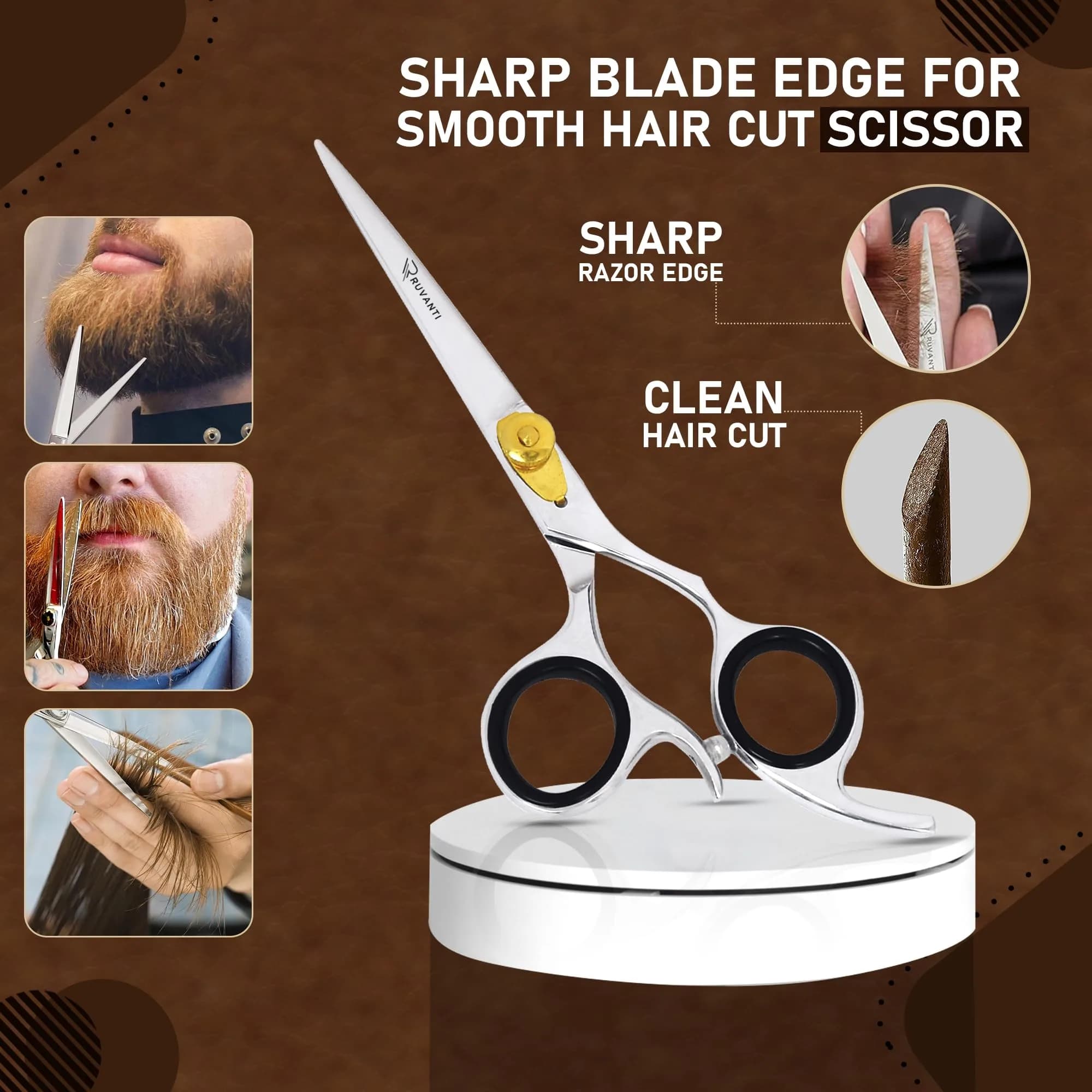 RUVANTI Professional Hair Thinning Shears 6.5 Inch | Japanese J2 Stainless Steel Blades for Barber, Salon & Home - view 6