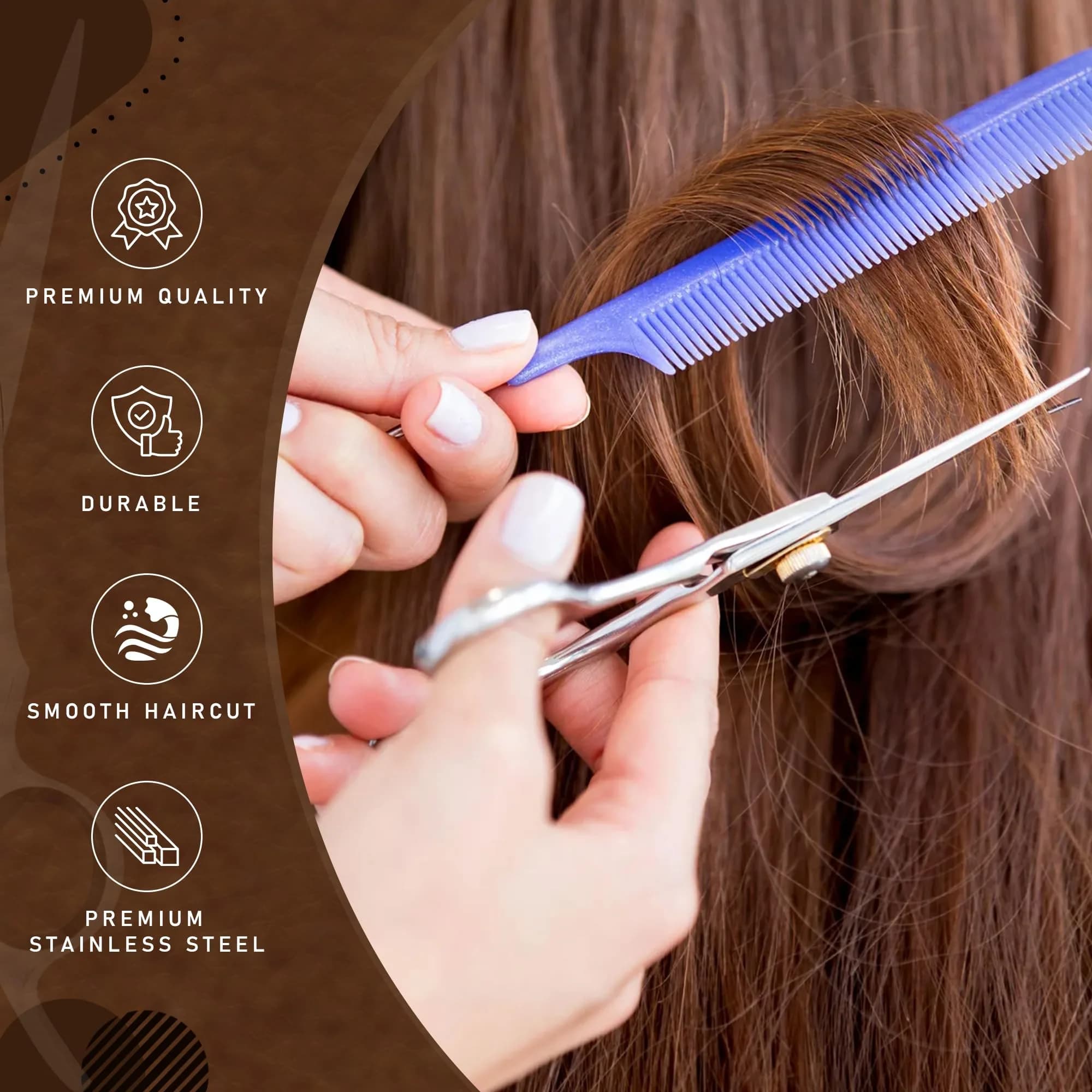 RUVANTI Silver Professional Hair Cutting Shears 6.5" Japanese Steel Barber Scissors - view 4
