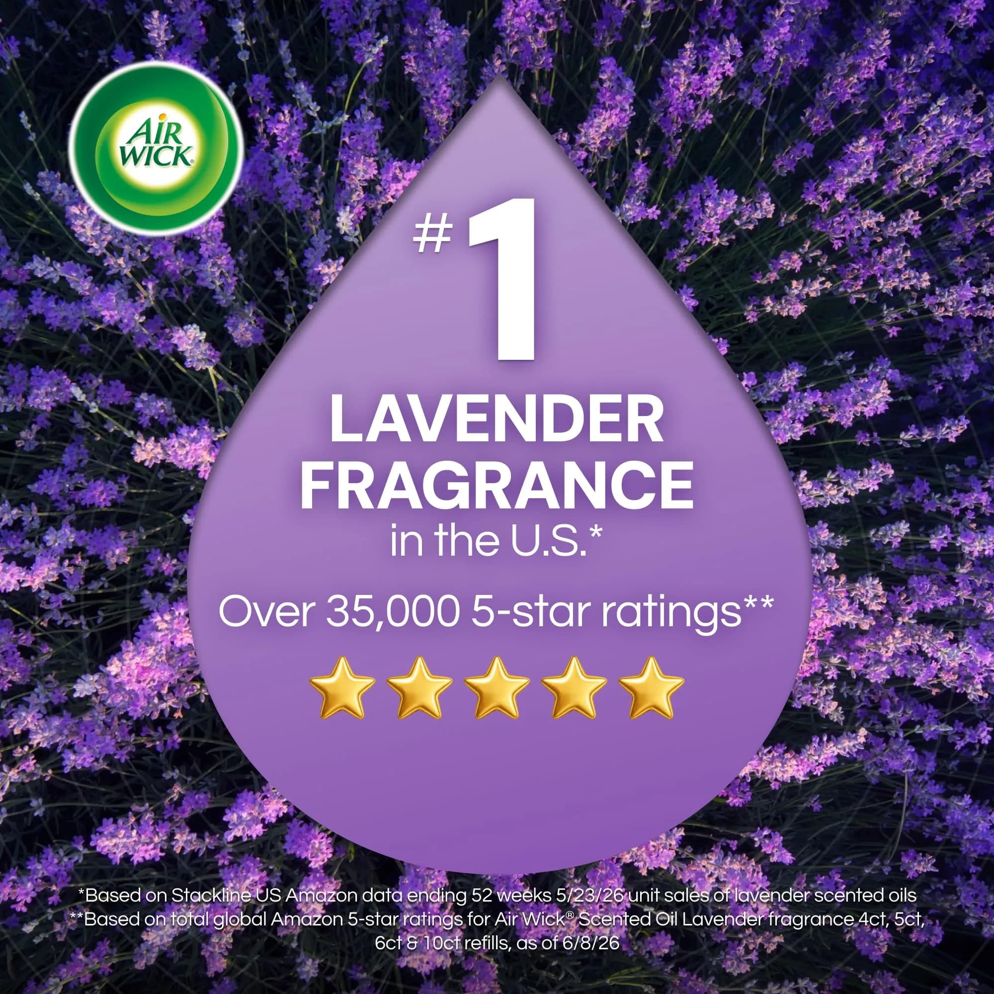 Air Wick Plug In Scented Oil Refills Lavender & Chamomile 10ct (0.67 fl oz per refill) | Continuous Fragrance for Up to 600 Days - view 3