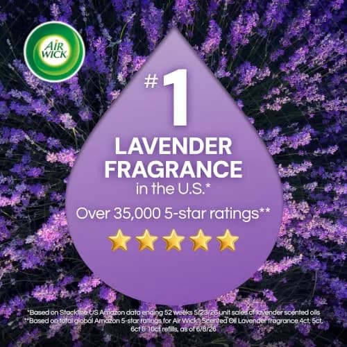 Air Wick Plug In Scented Oil Refills Lavender & Chamomile 10ct (0.67 fl oz per refill) | Continuous Fragrance for Up to 600 Days thumbnail 3