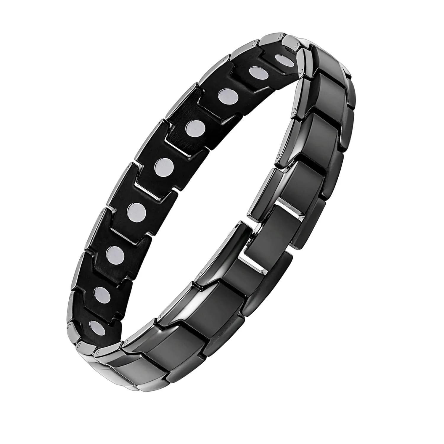 Feraco Mens Magnetic Bracelet 22cm (8.66 inch) | 18 Neodymium Magnets for Wrist Therapy - main product image