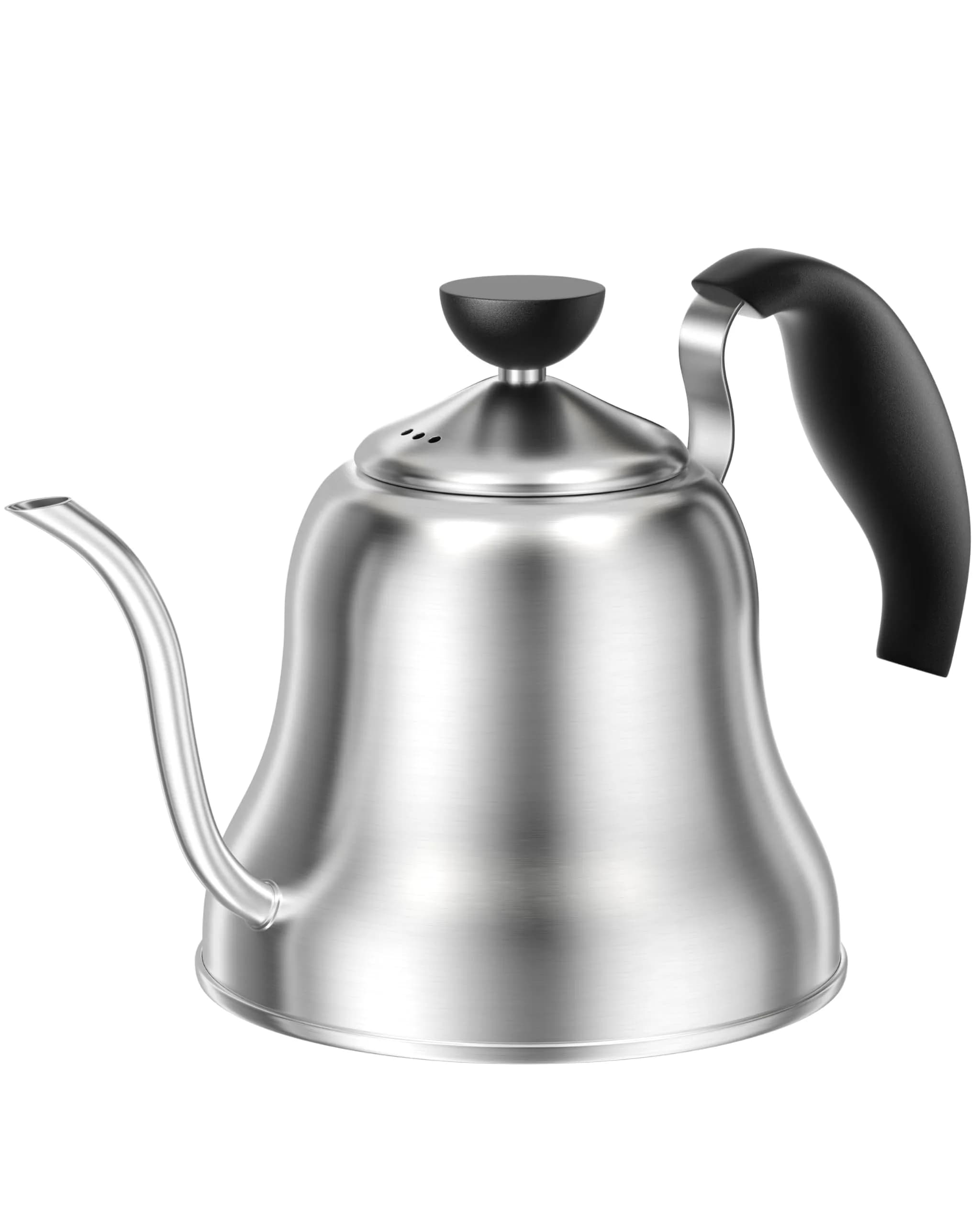 Chefbart Gooseneck Kettle for Pour Over Coffee & Tea, 0.8L (28oz) Brushed Stainless Steel | Precise Flow Control for Drip Brewing — Brushed Silver