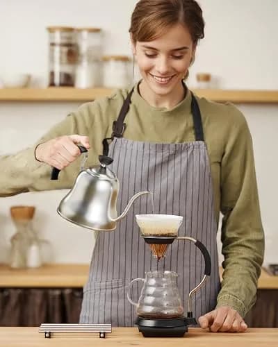 Chefbart Gooseneck Kettle for Pour Over Coffee & Tea, 0.8L (28oz) Brushed Stainless Steel | Precise Flow Control for Drip Brewing thumbnail 8