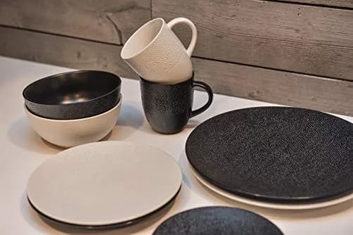 Red Vanilla Black Matrix 16 Piece Dinner Set | Elegant Stoneware for Festive & Daily Use thumbnail 2