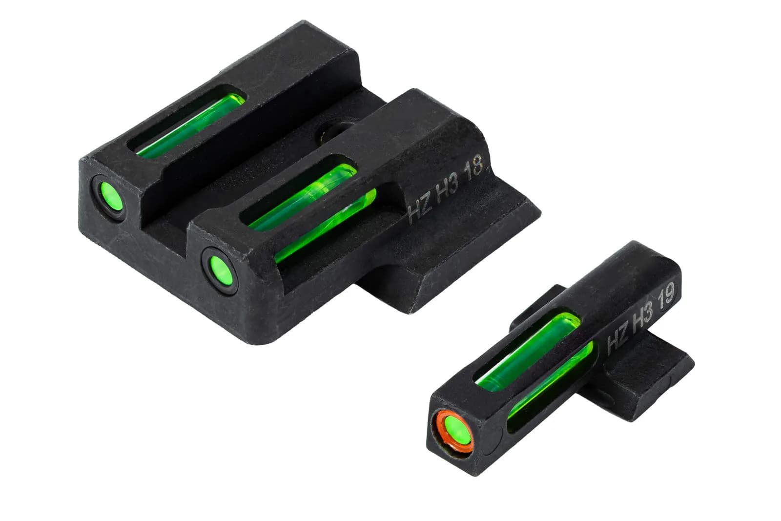 HIVIZ Litewave H3 Sight Tritium LitePipe Day/Night | Green Litepipes, Orange Front Ring, One Size