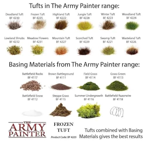 The Army Painter Battlefield Tufts - Frozen Tuft, 77 Pcs, 3 Sizes | Model Scenery & Diorama Supplies thumbnail 7