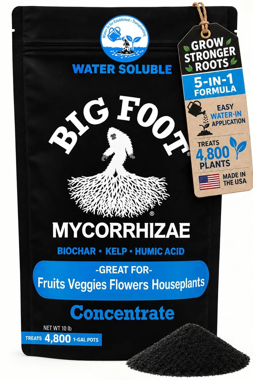 Big Foot Mycorrhizae Concentrate (10 lb) | Long-Lasting Soil & Plant Boost for Gardens & Lawns