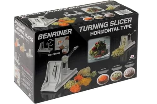 Benriner Turning Slicer White | 4 Japanese Stainless Steel Blades for Precise Vegetable & Fruit Strands thumbnail 4