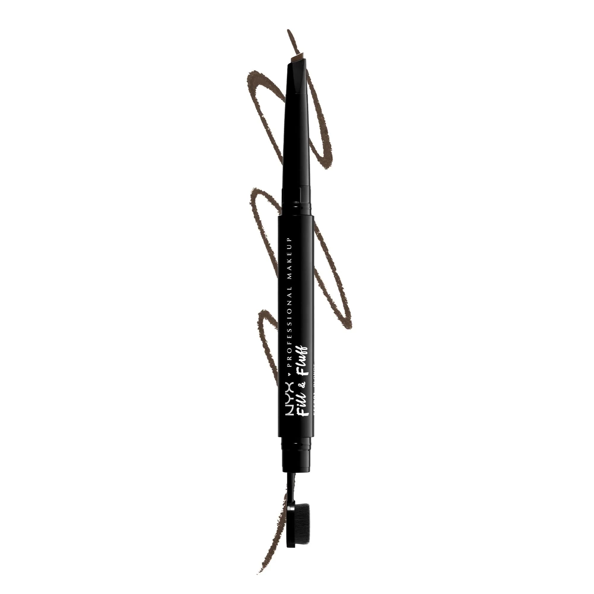 NYX PROFESSIONAL MAKEUP Fill & Fluff Eyebrow Pomade Pencil, Ash Brown | Dual-Ended Micro Paddle & Teardrop Tip for Precise, Buildable Brows