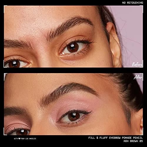 NYX PROFESSIONAL MAKEUP Fill & Fluff Eyebrow Pomade Pencil, Ash Brown | Dual-Ended Micro Paddle & Teardrop Tip for Precise, Buildable Brows thumbnail 4