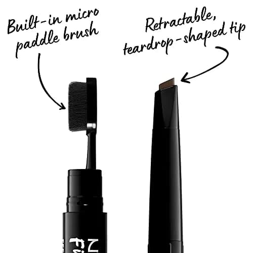 NYX PROFESSIONAL MAKEUP Fill & Fluff Eyebrow Pomade Pencil, Ash Brown | Dual-Ended Micro Paddle & Teardrop Tip for Precise, Buildable Brows thumbnail 3