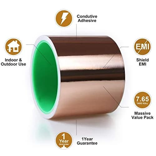 LOVIMAG Copper Foil Tape 75mm x 7m (3" x 275") | Dual Conductive Adhesive for EMI Shielding & Electrical Repairs thumbnail 6