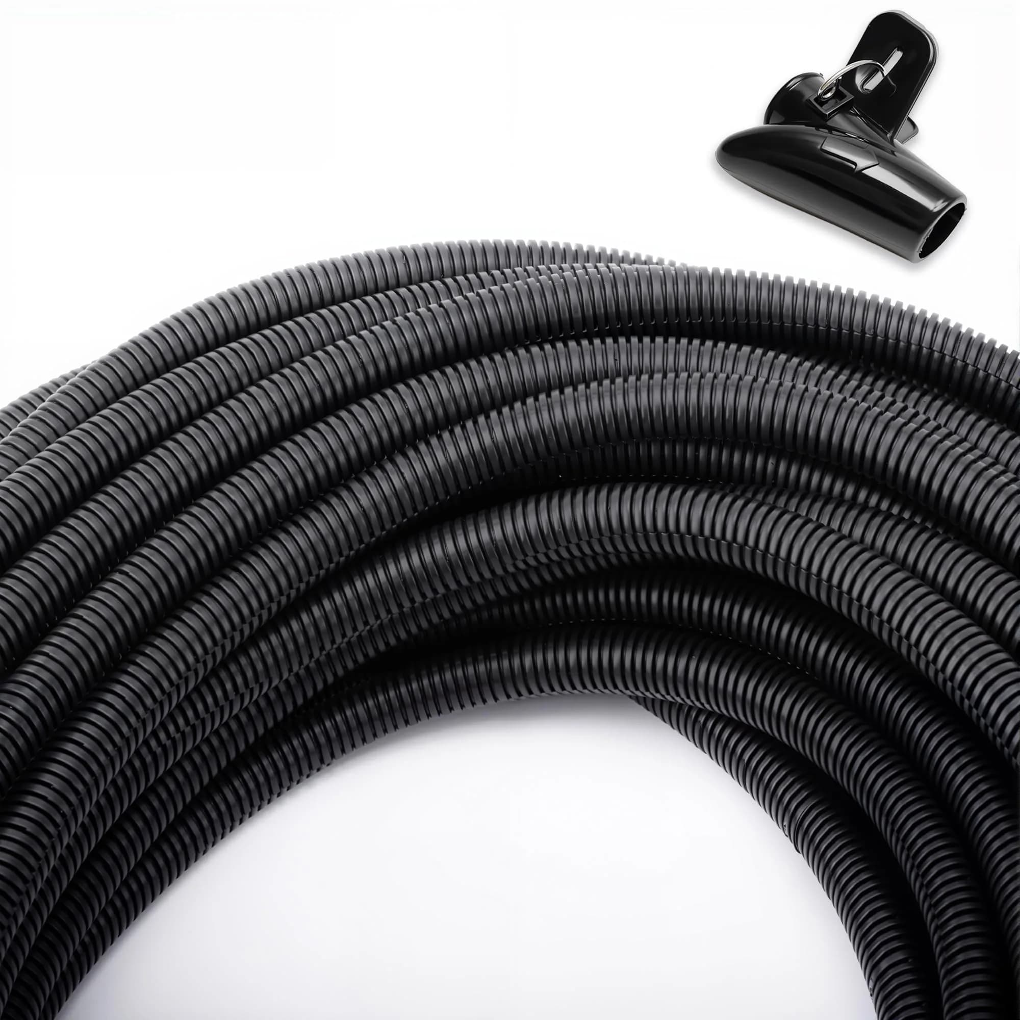 ZhiYo 20FT 1/2 inch Wire Loom Split Tubing | High Temp, Flexible, Black — 50 FT 1/2”